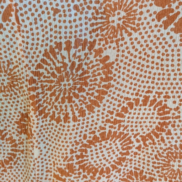 Equipment M Vintage 90s Silk Blouse Orange Floral - Picture 12 of 16